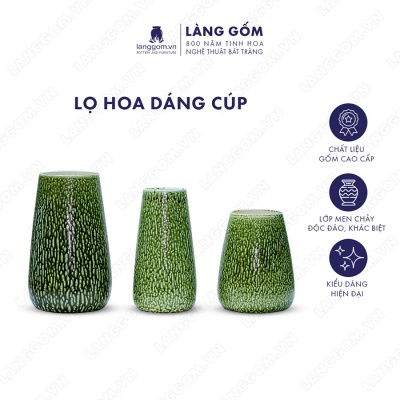 Lọ hoa Men chảy dáng cúp