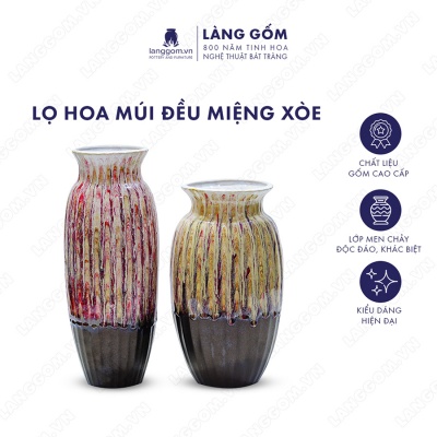 Lọ hoa Men chảy múi đều miệng xòe