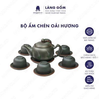 Bộ ấm chén Men mộc hoa oải hương