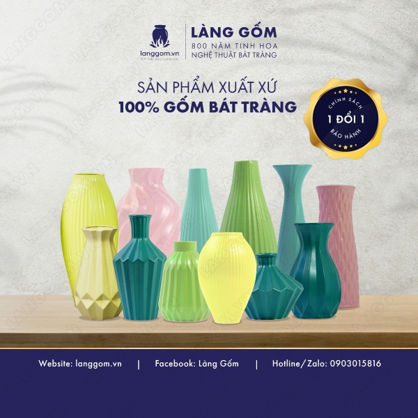 Lọ hoa Men mát giỏ đan