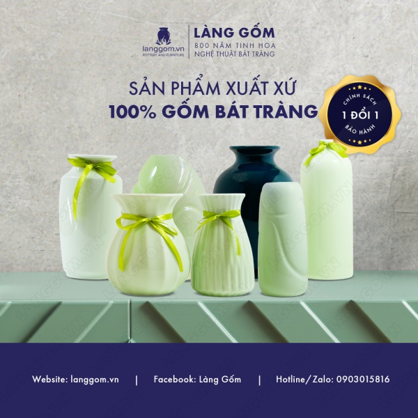 Lọ hoa Men ngọc chân đèn bé