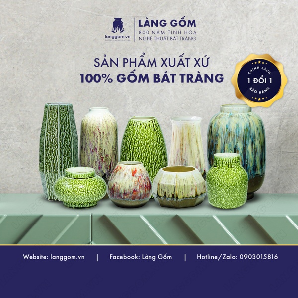 Lọ hoa Men chảy giỏ cua
