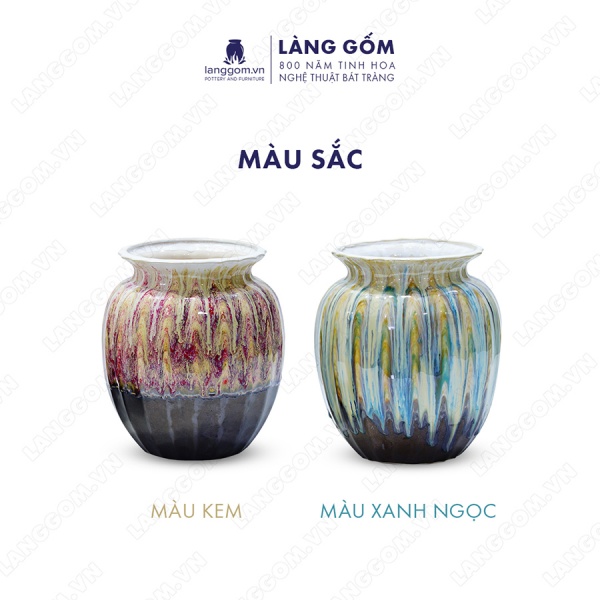 Lọ hoa Men chảy giỏ cua