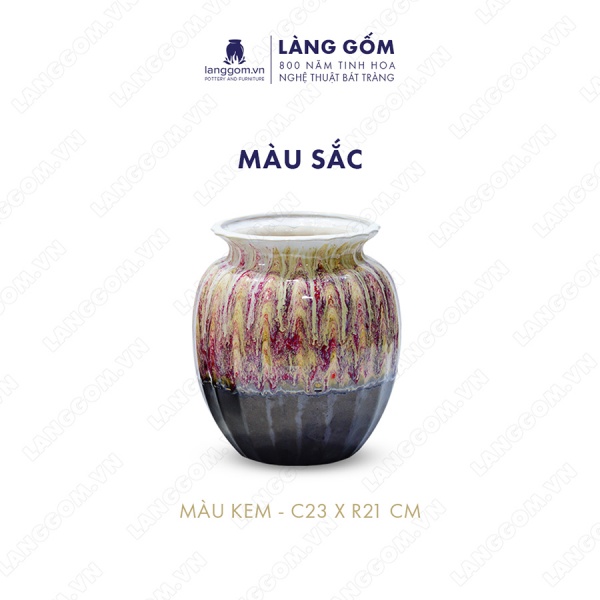 Lọ hoa Men chảy giỏ cua