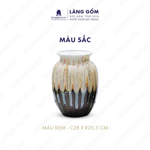 Lọ hoa Men chảy giỏ cua