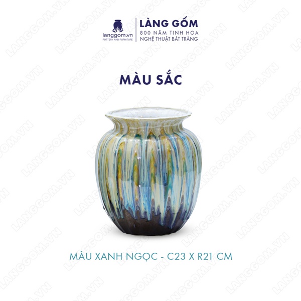 Lọ hoa Men chảy giỏ cua