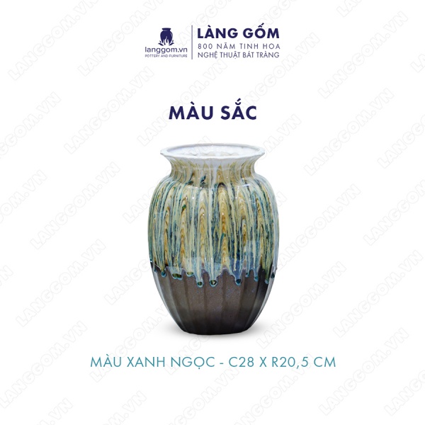 Lọ hoa Men chảy giỏ cua