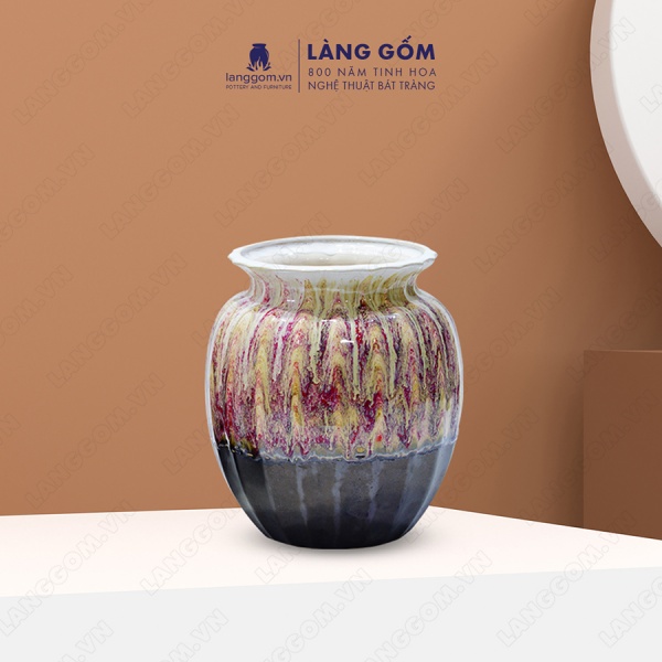 Lọ hoa Men chảy giỏ cua