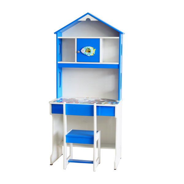 Bàn học sinh kệ màu (SG) - Đồng hồ 80 cm