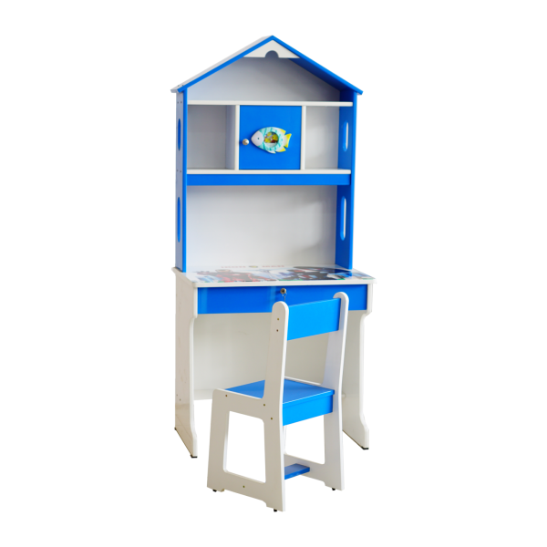Bàn học sinh kệ màu (SG) - Đồng hồ 80 cm