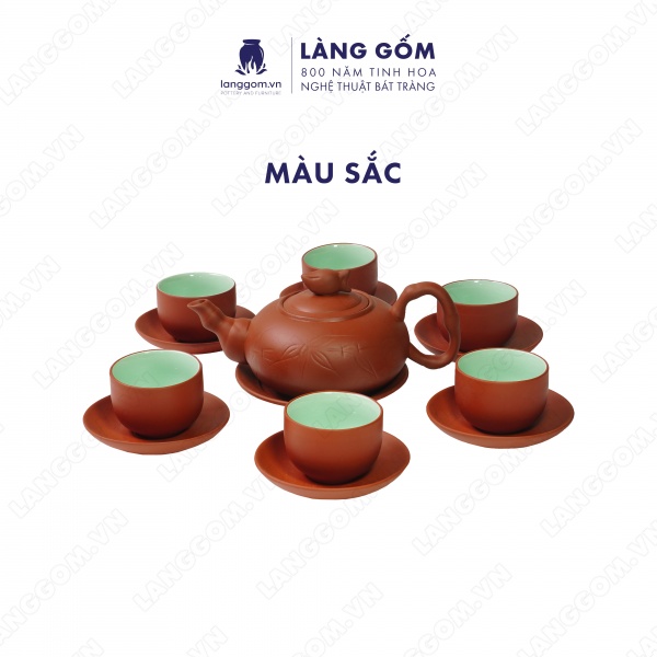 Bộ ấm chén Men mộc trúc đào