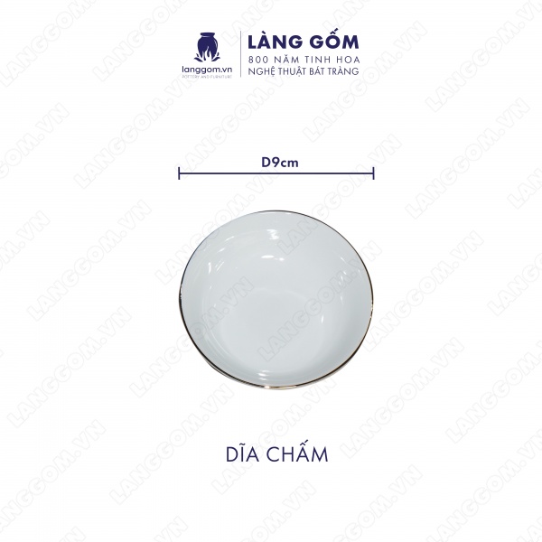 Bộ bàn ăn mặt trời men trắng vẽ chỉ vàng 