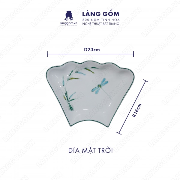 Bộ bàn ăn mặt trời vẽ trúc chuồn