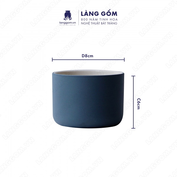 Set Cốc đĩa hình trụ men mát phong cách châu Âu