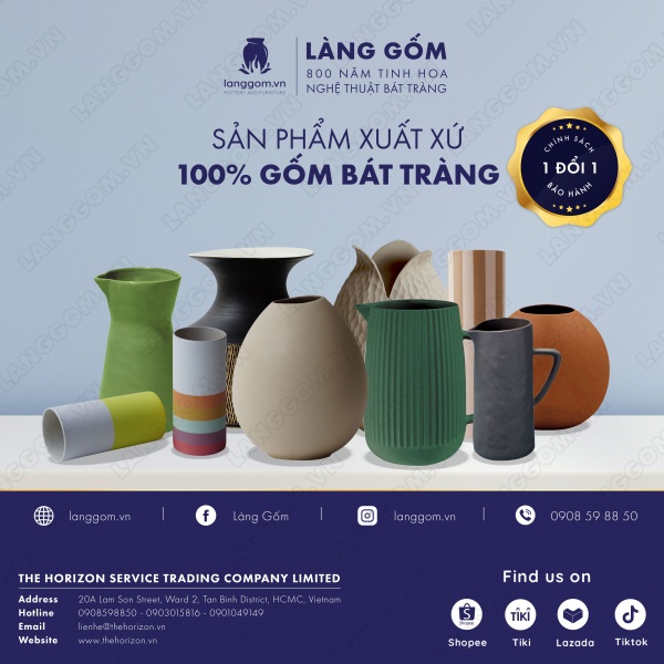 Lọ hoa Men mát 7 màu